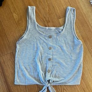 Blue and White Top with Buttons